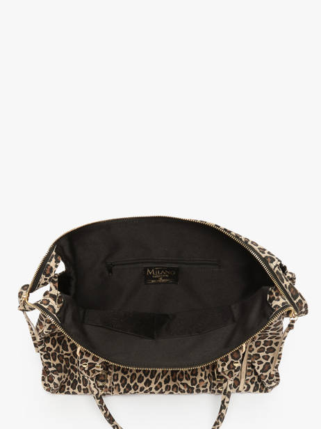 Schoudertas Velvet Leopardo Leder Milano Beige velvet leopardo VL24095 ander zicht 2